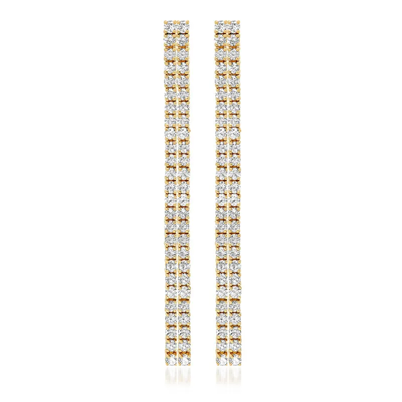 Double 4-Prong Diamond Tennis Studs