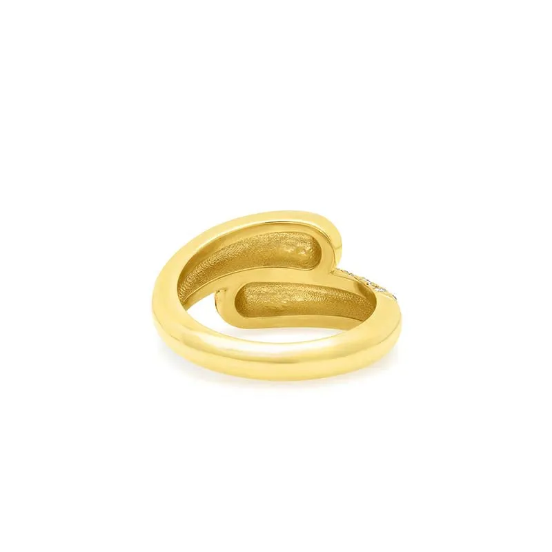 Double Dome Ring with Diamond Pave Accent