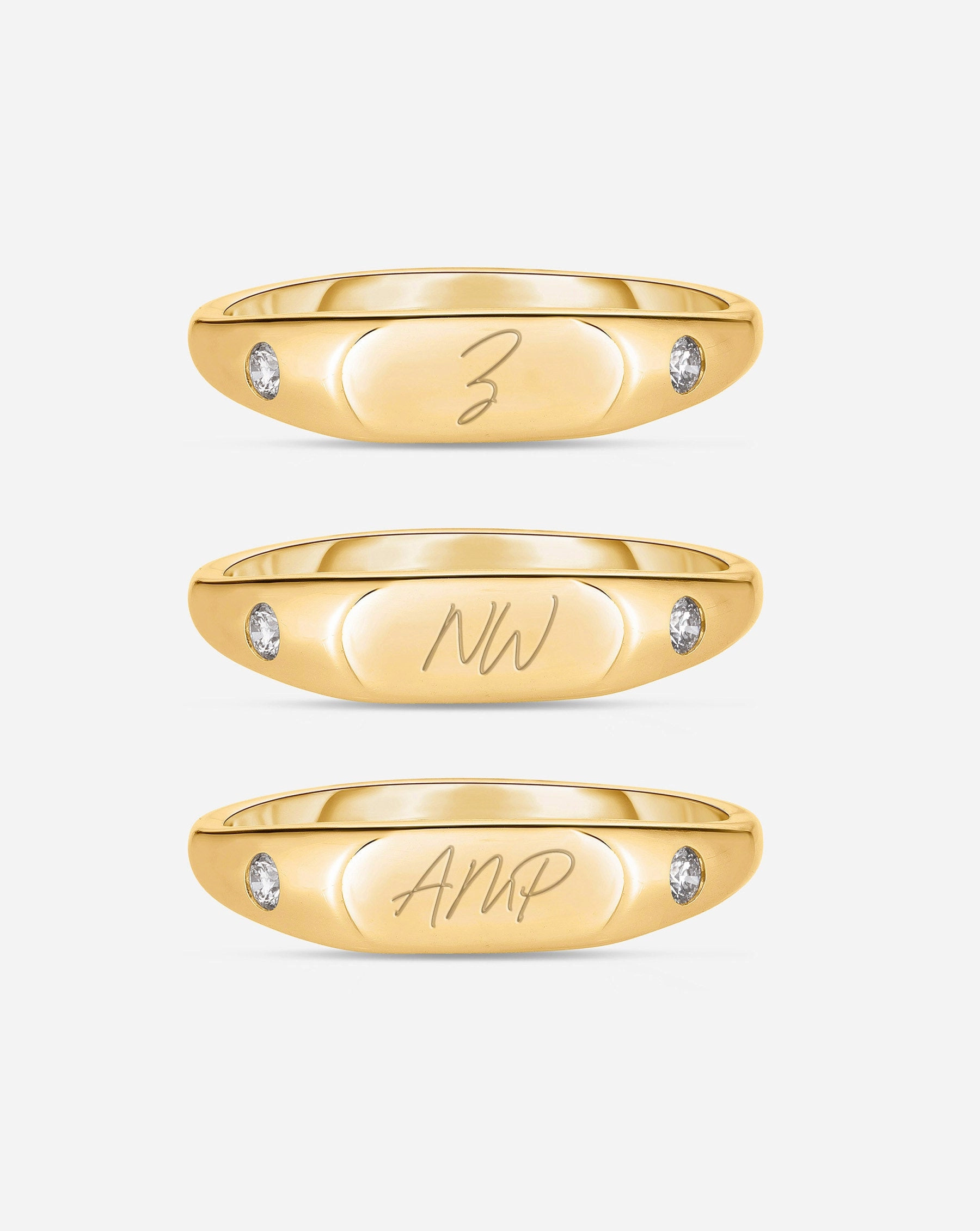 Duo Diamond Signet Ring