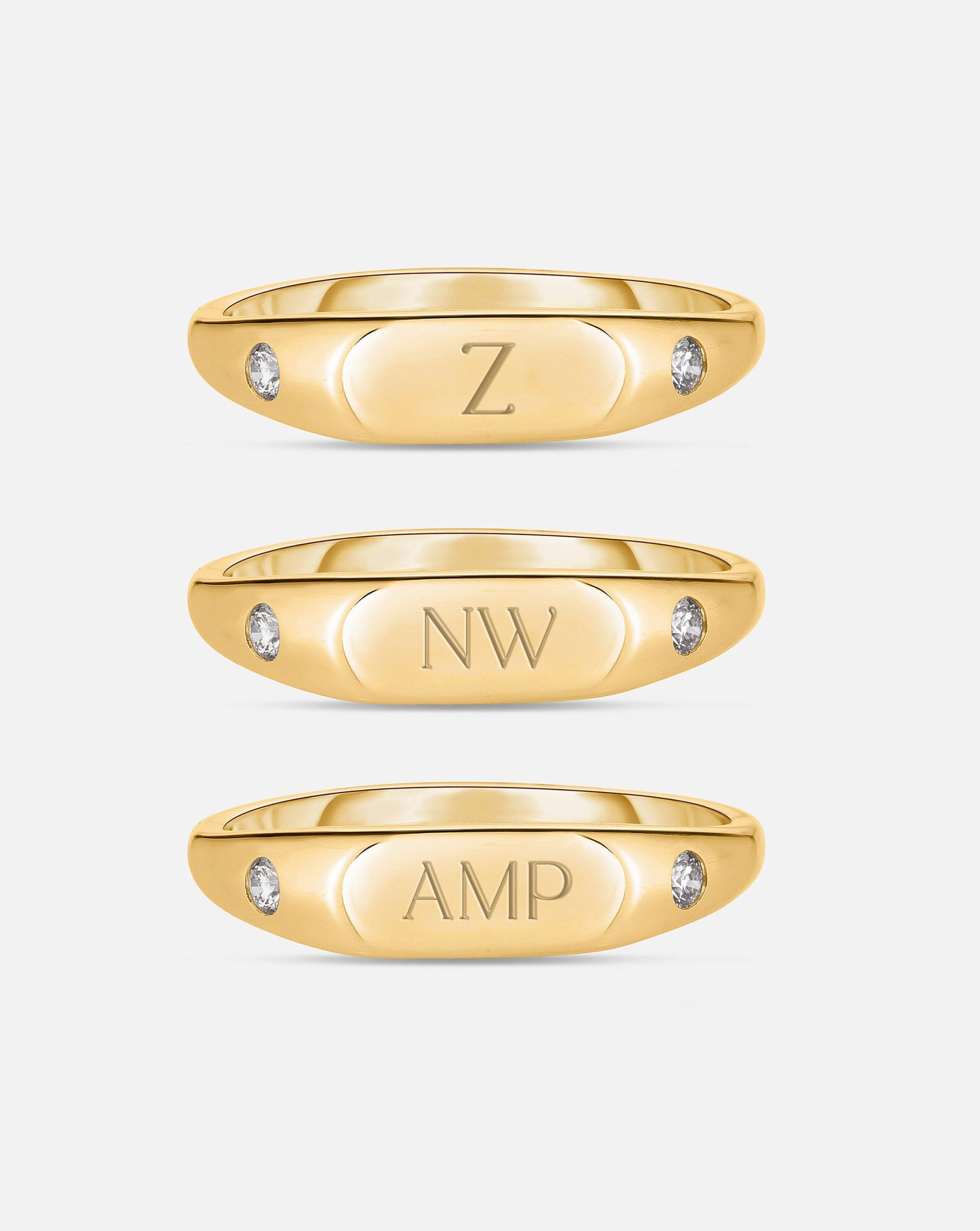 Duo Diamond Signet Ring