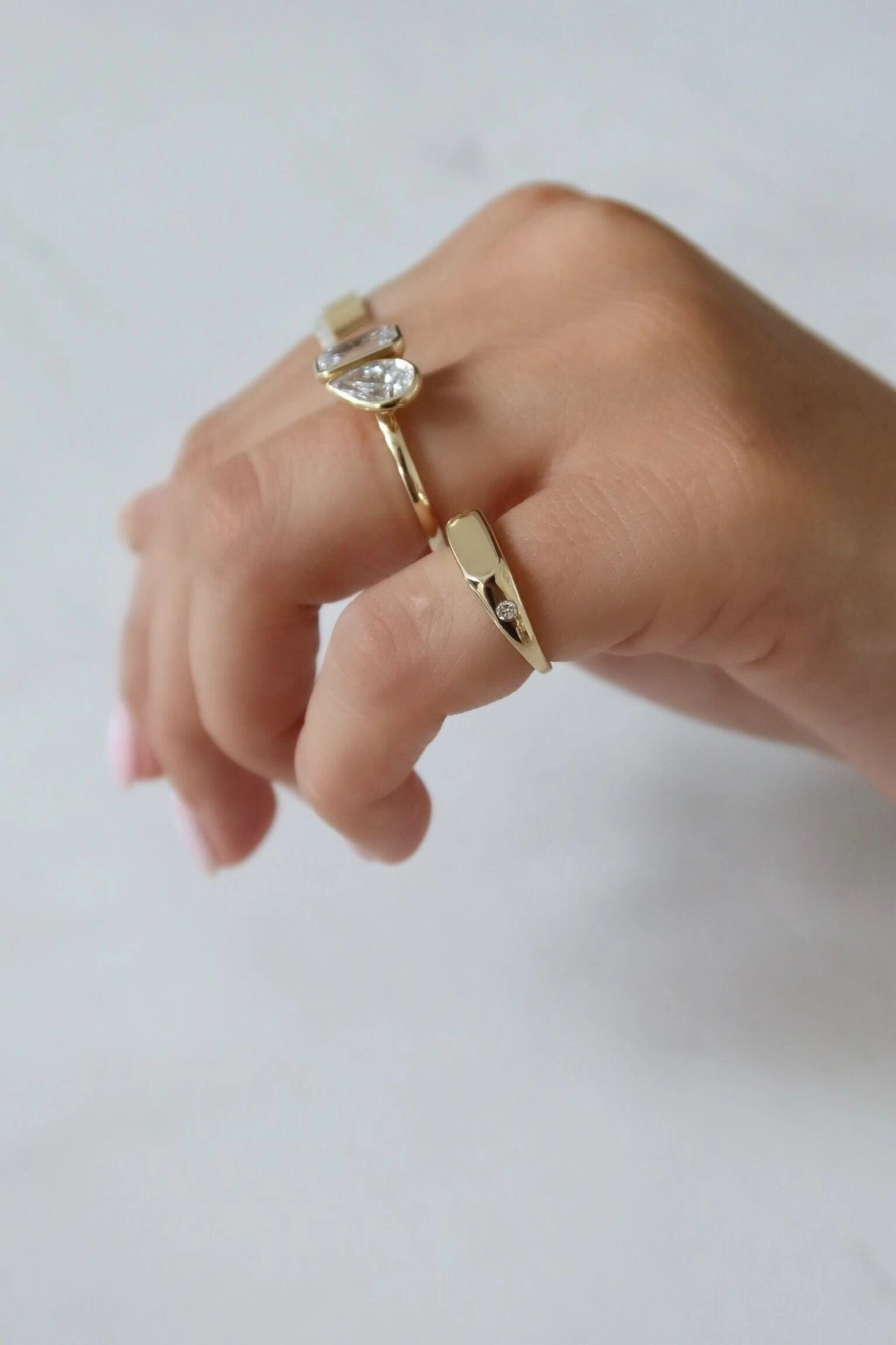 Duo Diamond Signet Ring