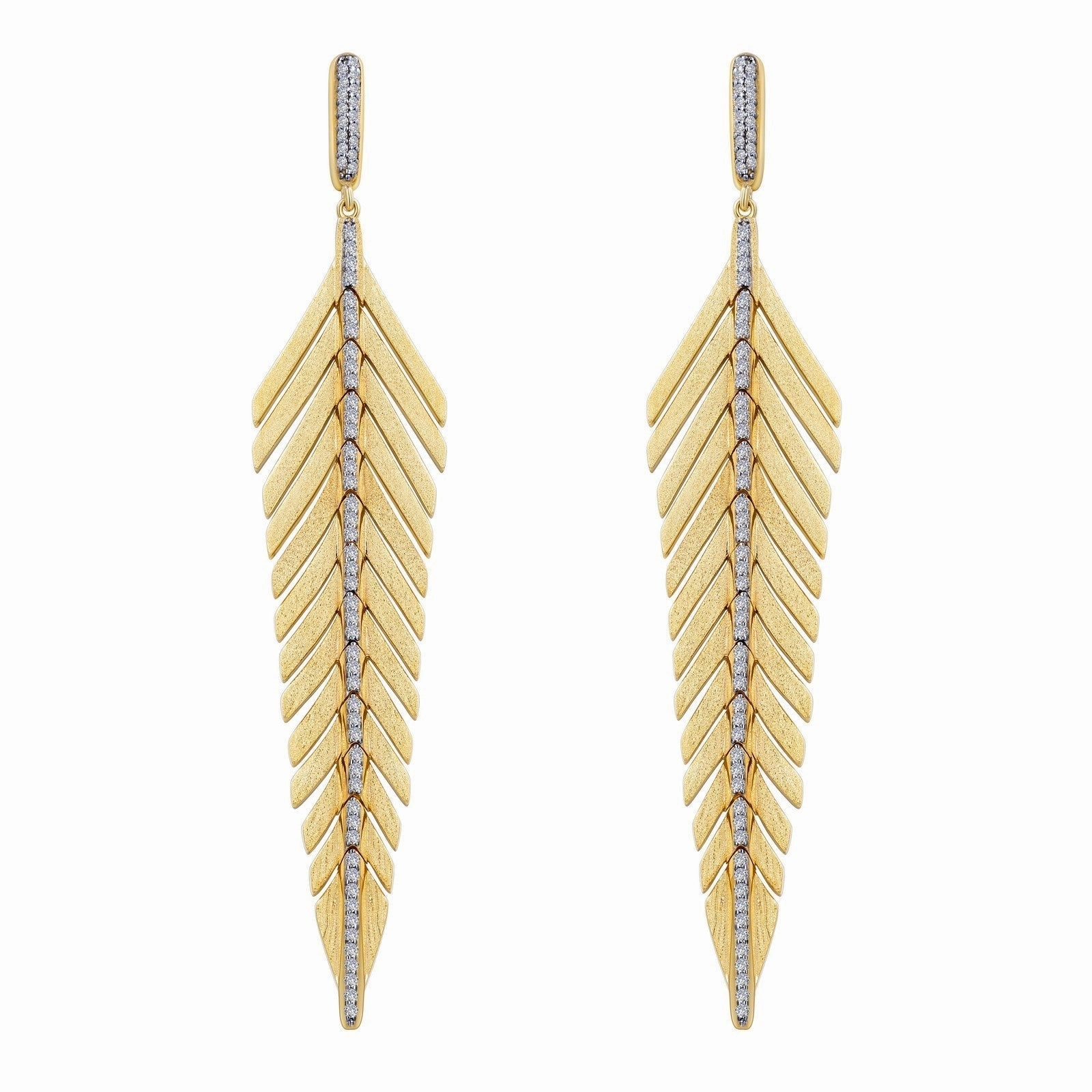 Elegant Feather Drop Earrings E0459CLT00
