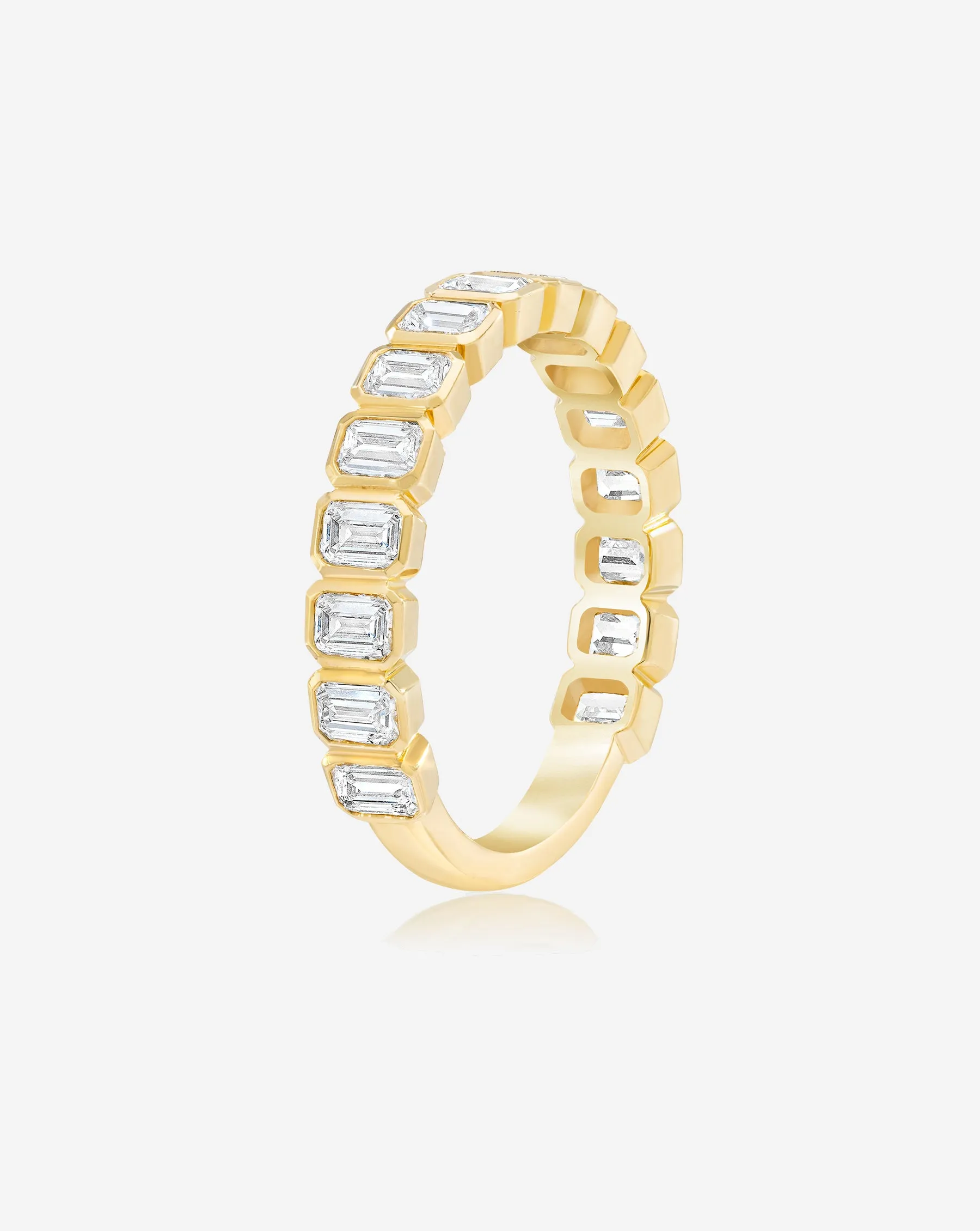 Emerald Bezel 3/4 Diamond Band