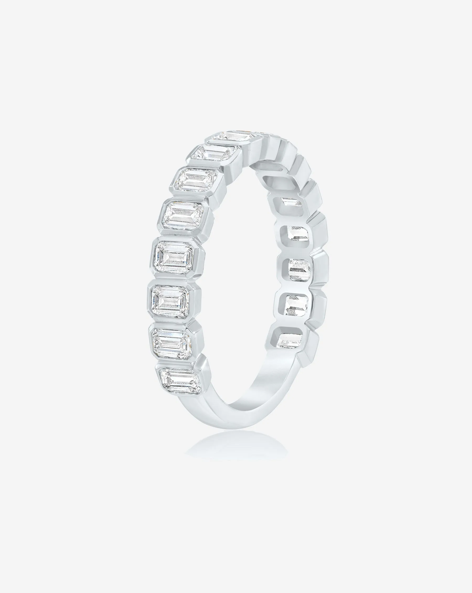 Emerald Bezel 3/4 Lab Diamond Band