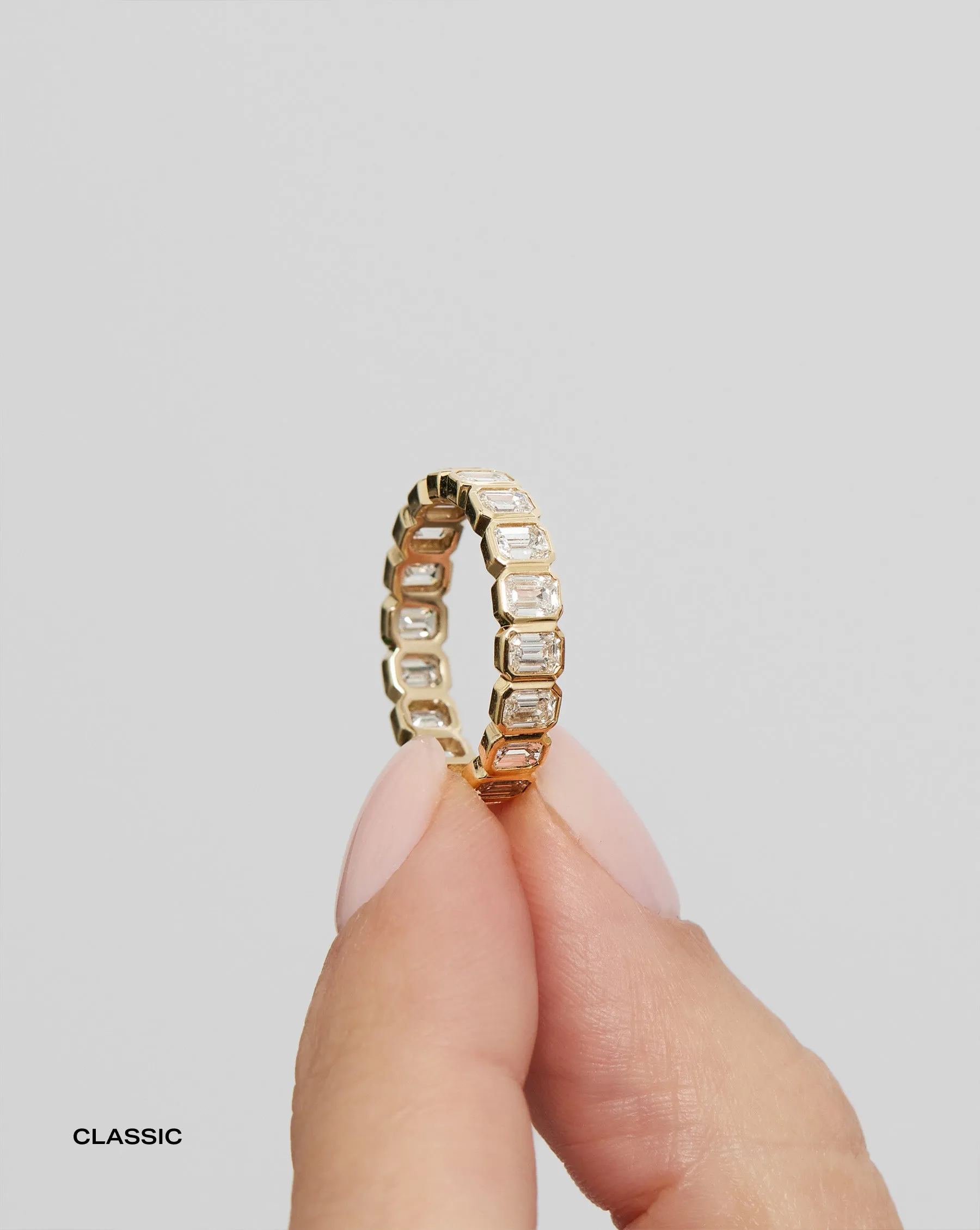 Emerald Bezel Eternity Band