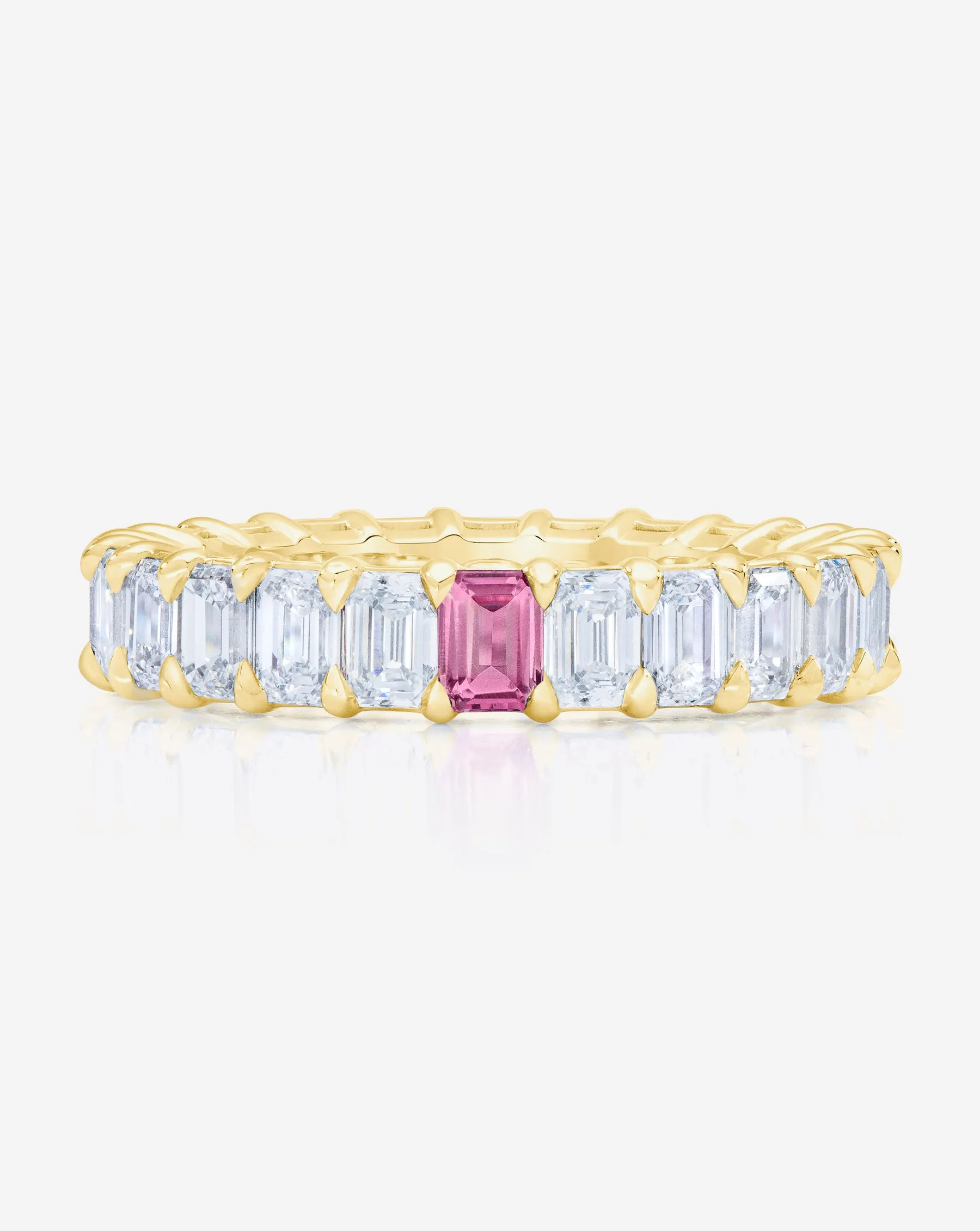 Emerald Lab Diamond and Birthstone Eternity Band