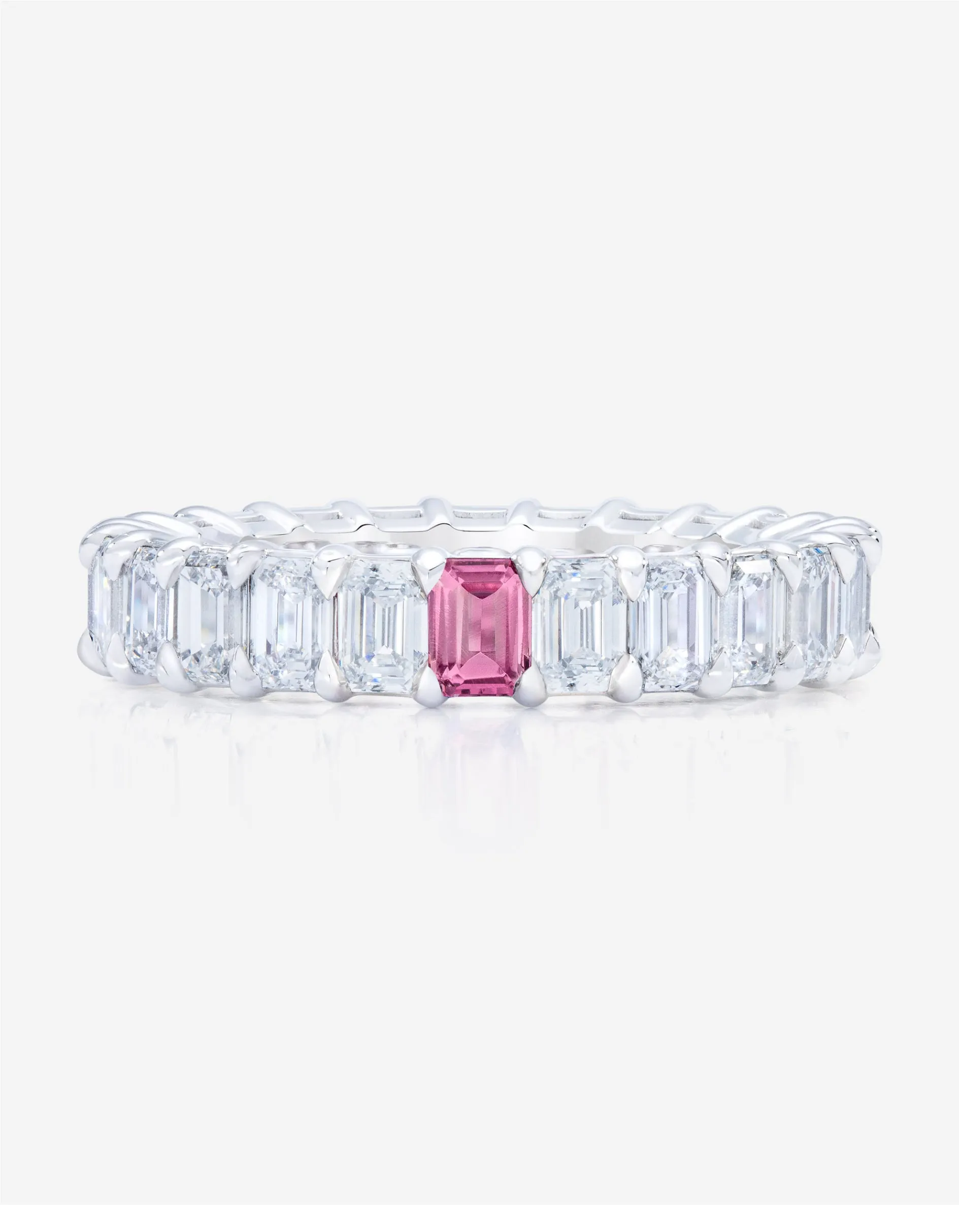 Emerald Lab Diamond and Birthstone Eternity Band