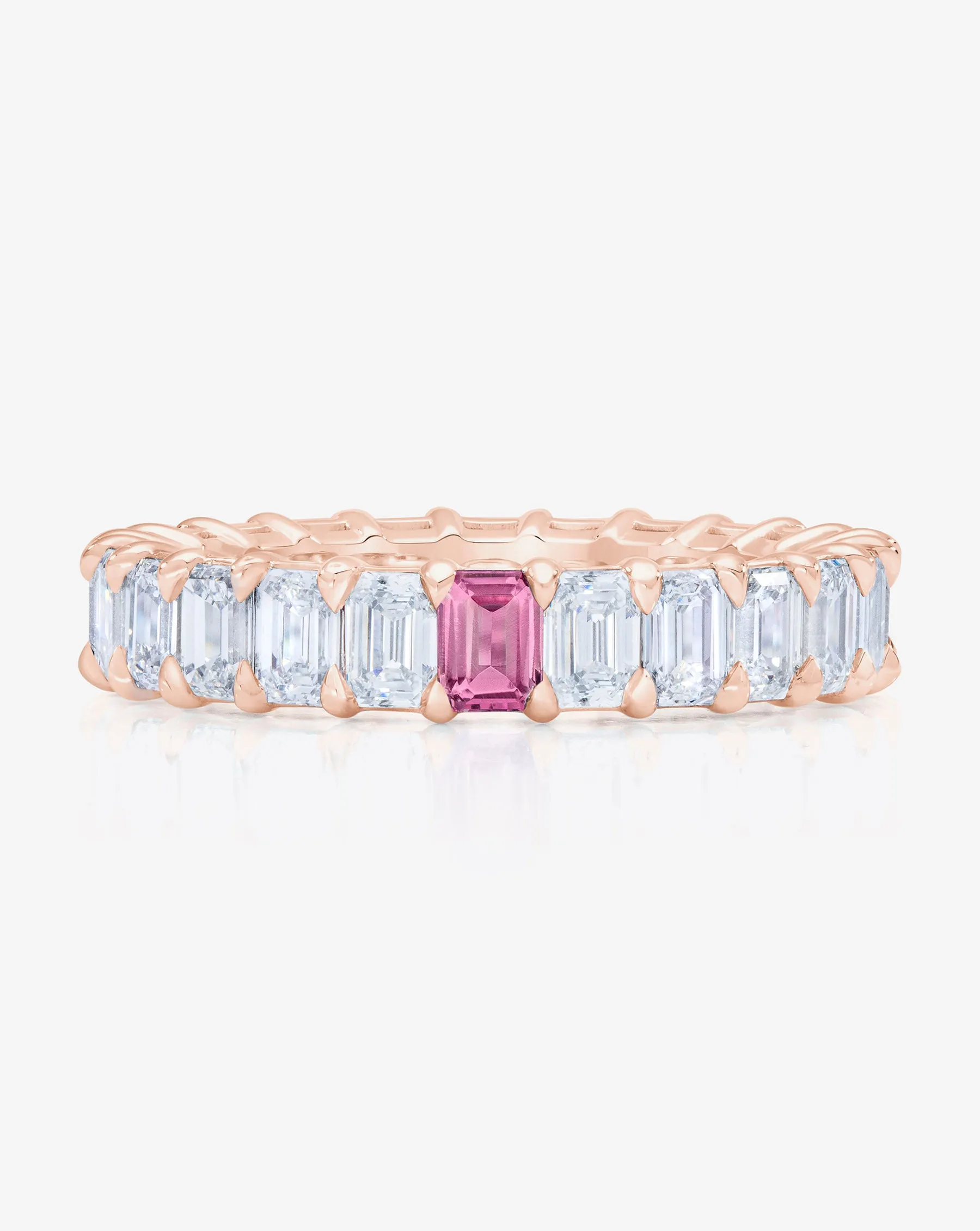 Emerald Lab Diamond and Birthstone Eternity Band
