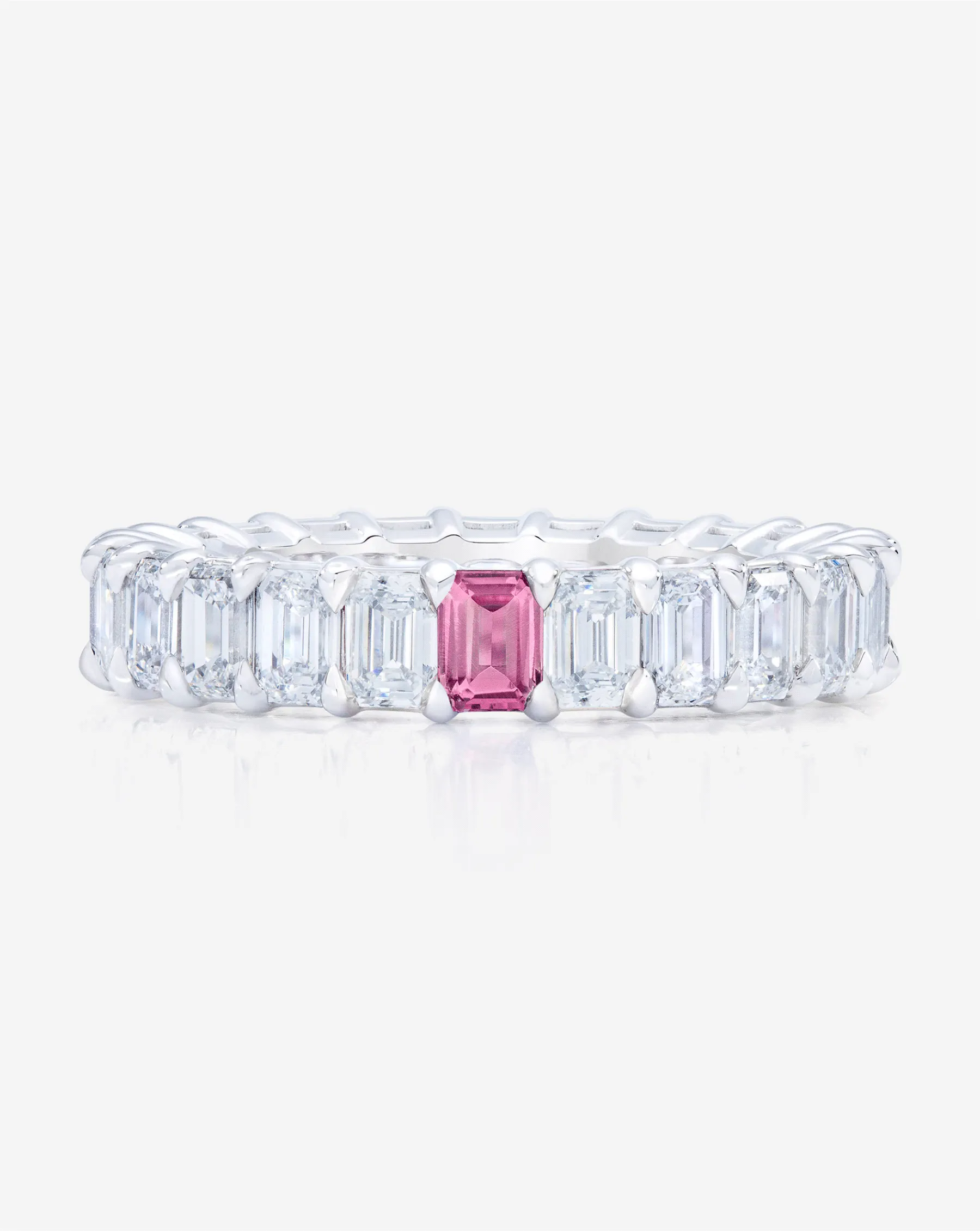Emerald Lab Diamond and Birthstone Eternity Band
