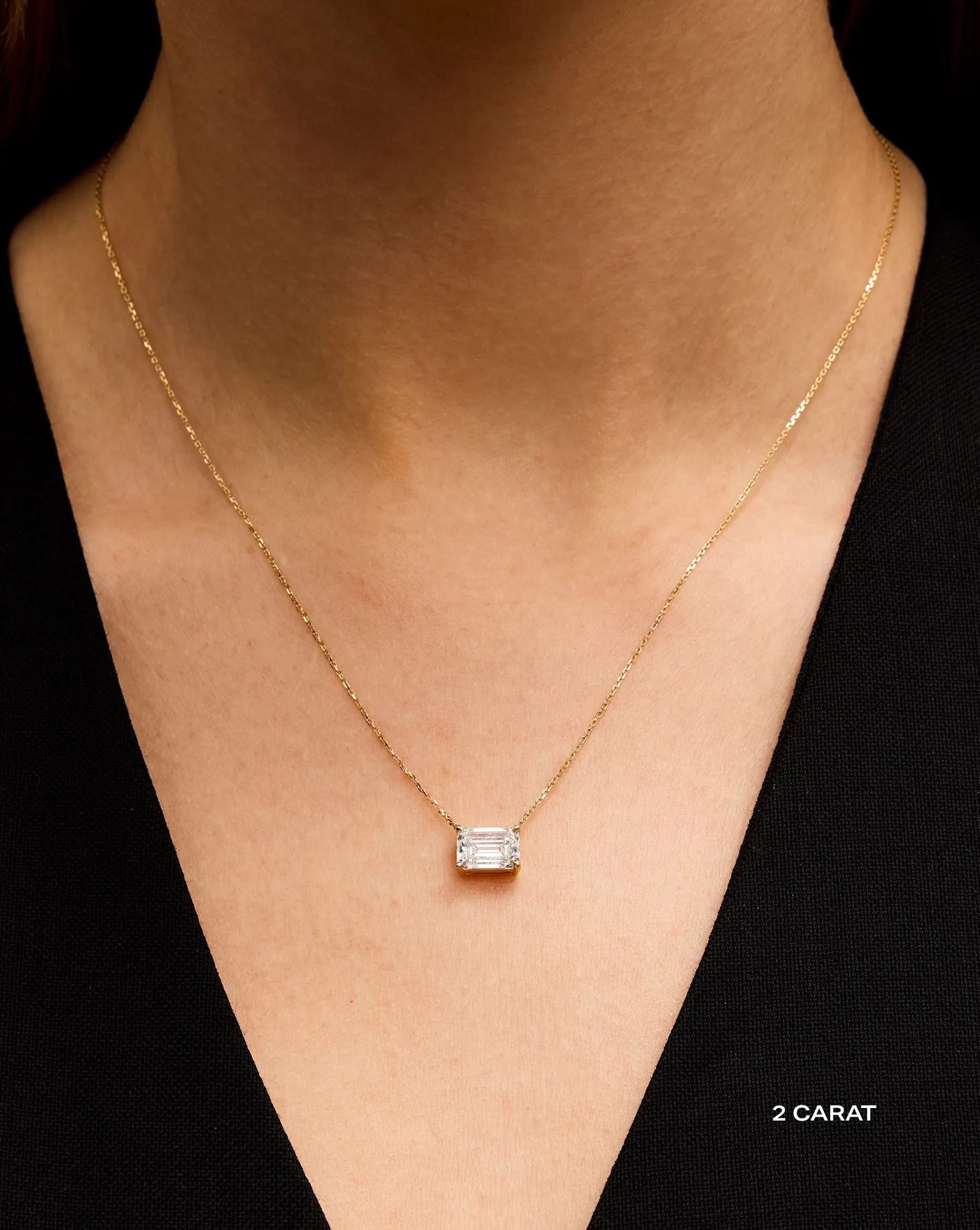 Emerald Lab Diamond Necklace
