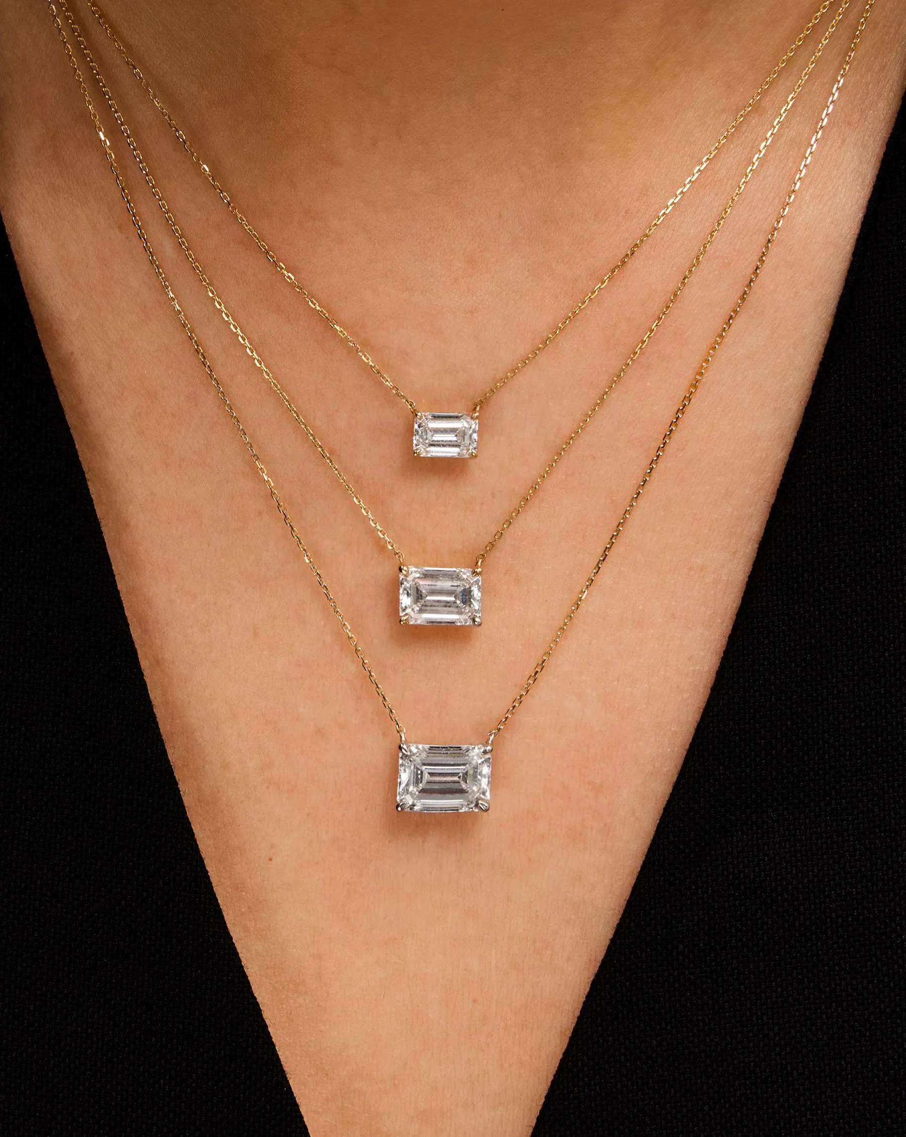 Emerald Lab Diamond Necklace