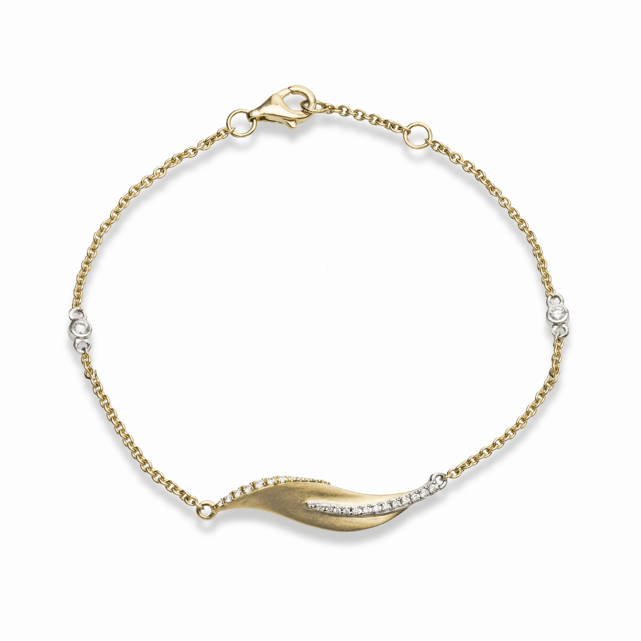 Fallen Leaves Bracelet in 18k Gold with Diamonds LB2282_WHITE_18K_X