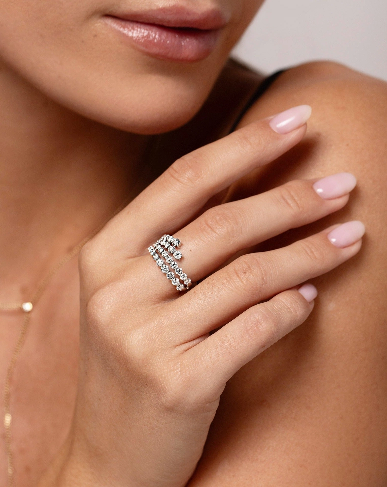 Fanned Lab Diamond Statement Ring