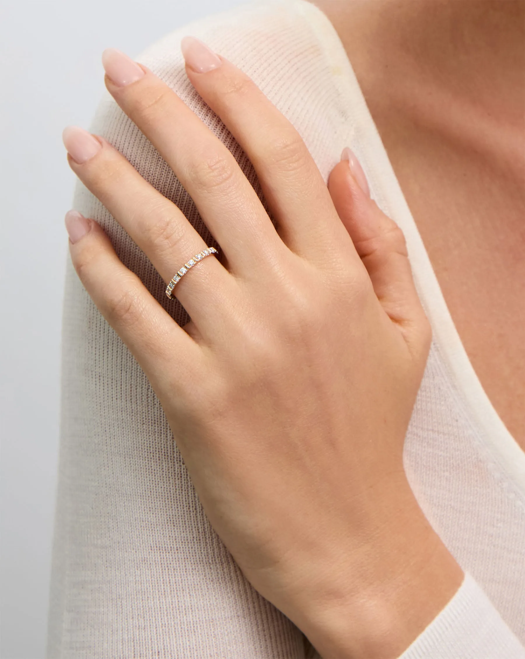 Fluted Diamond Ring