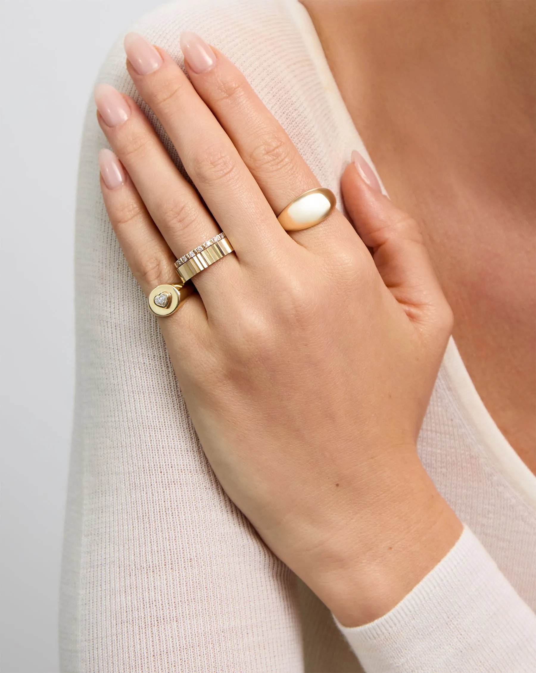 Fluted Diamond Ring