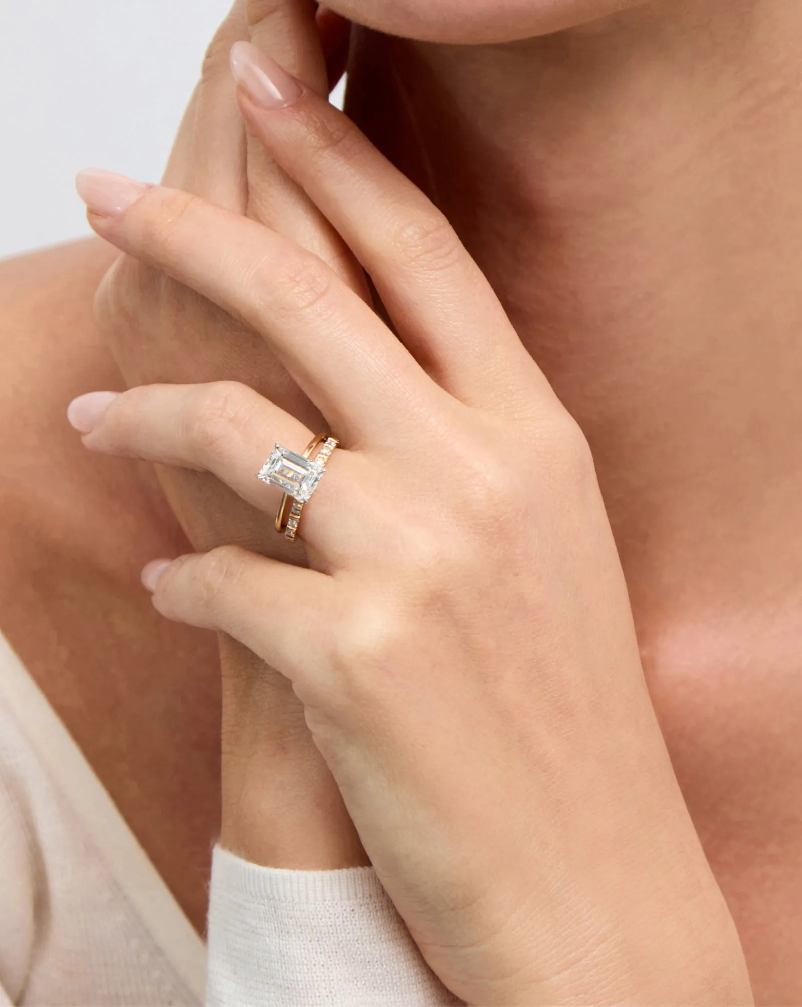 Fluted Diamond Ring