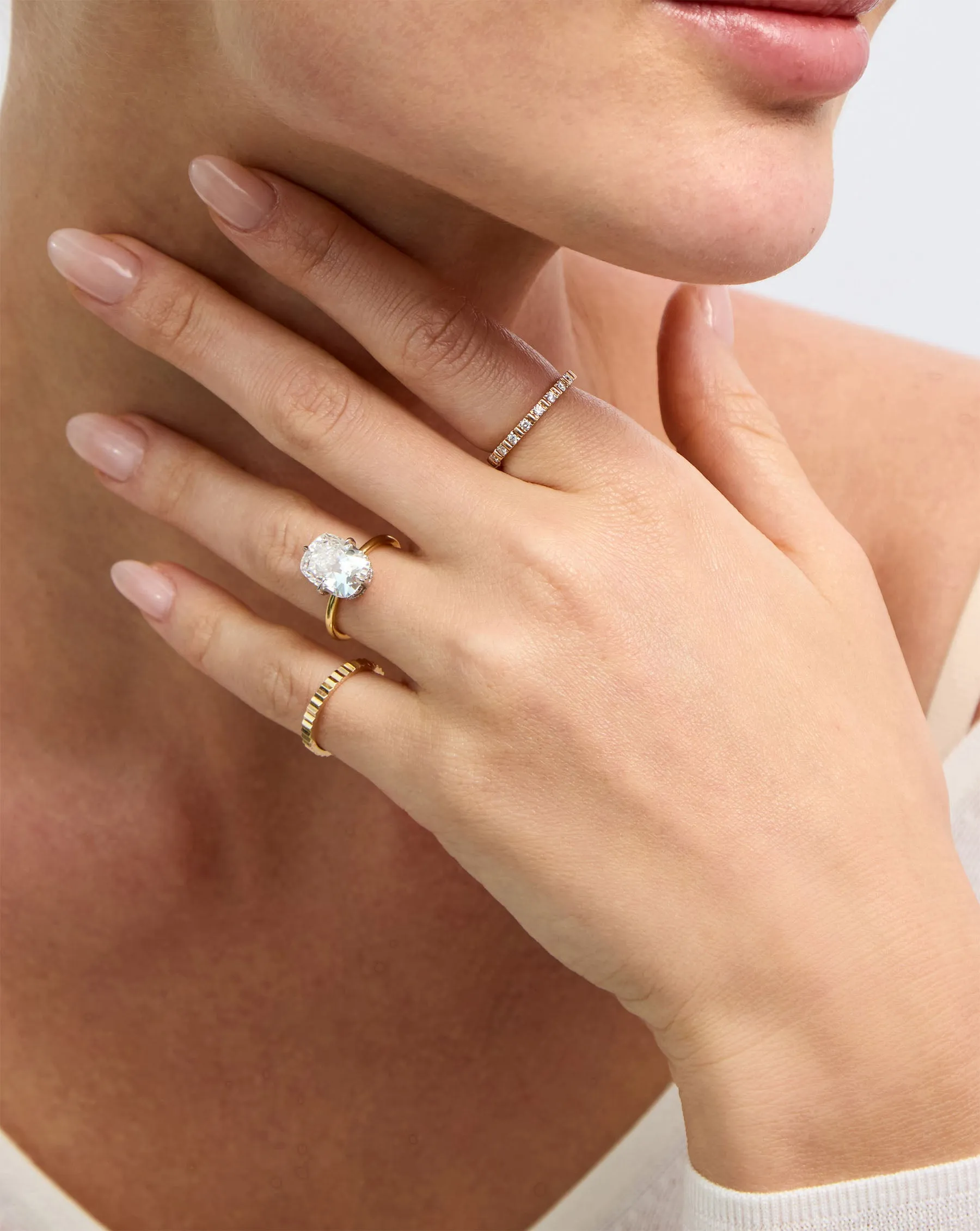 Fluted Diamond Ring
