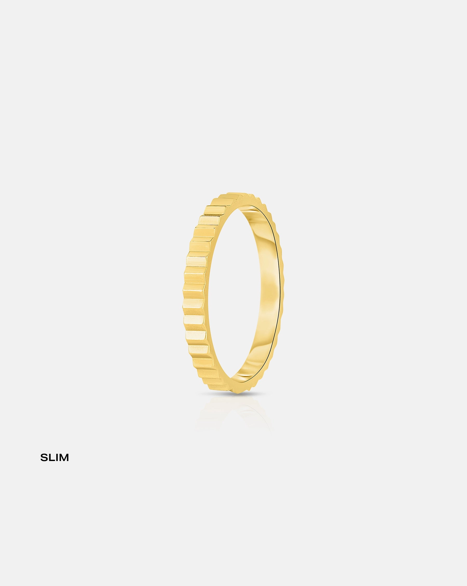 Fluted Gold Stackable Ring