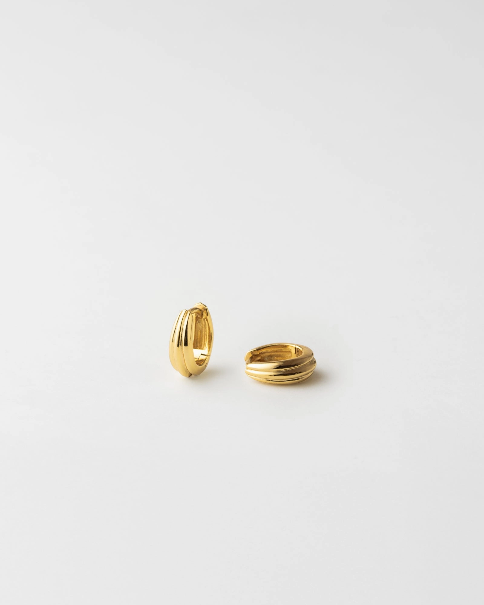 Fluted Huggie Hoops