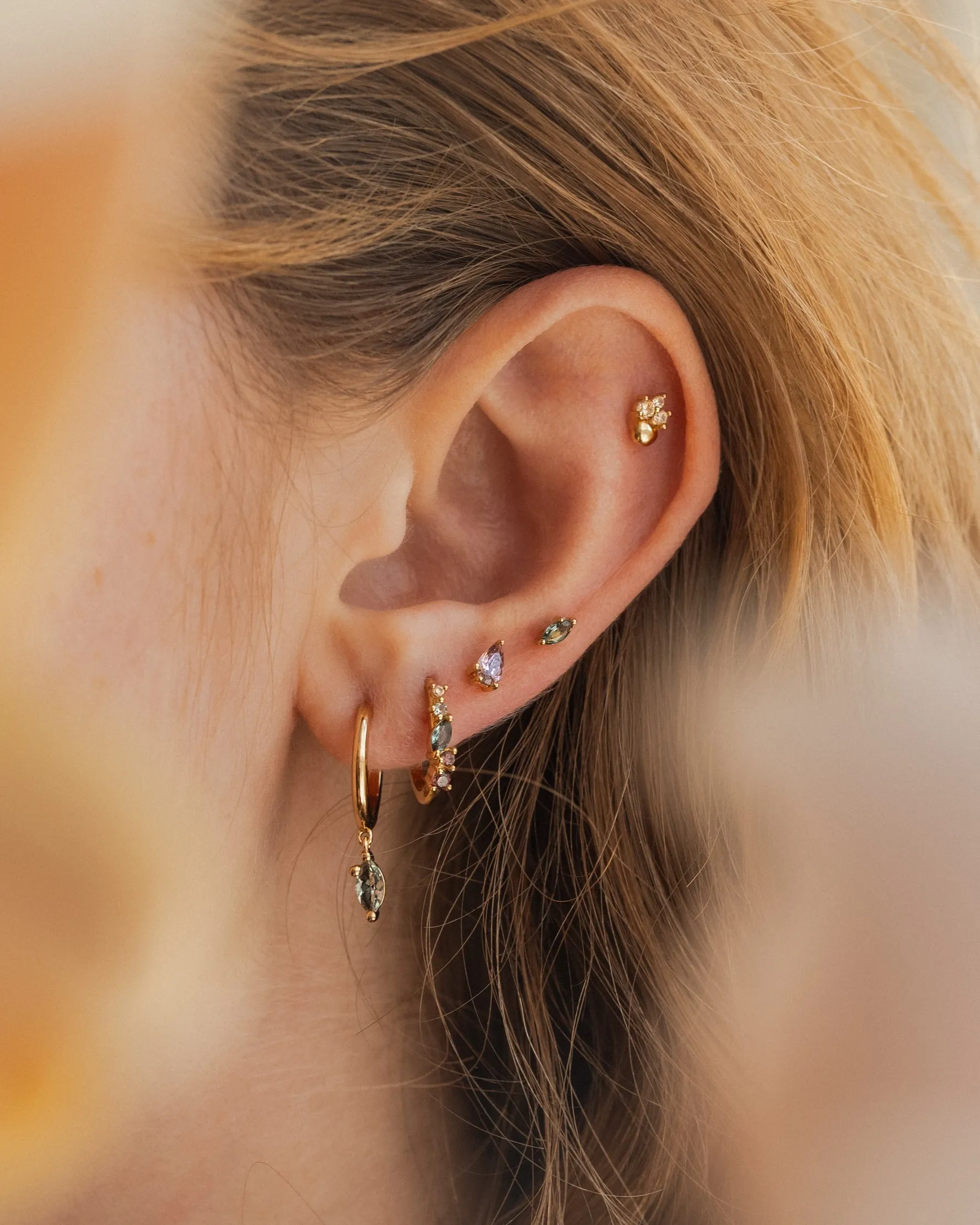 Forest Emerald Leaflet Studs