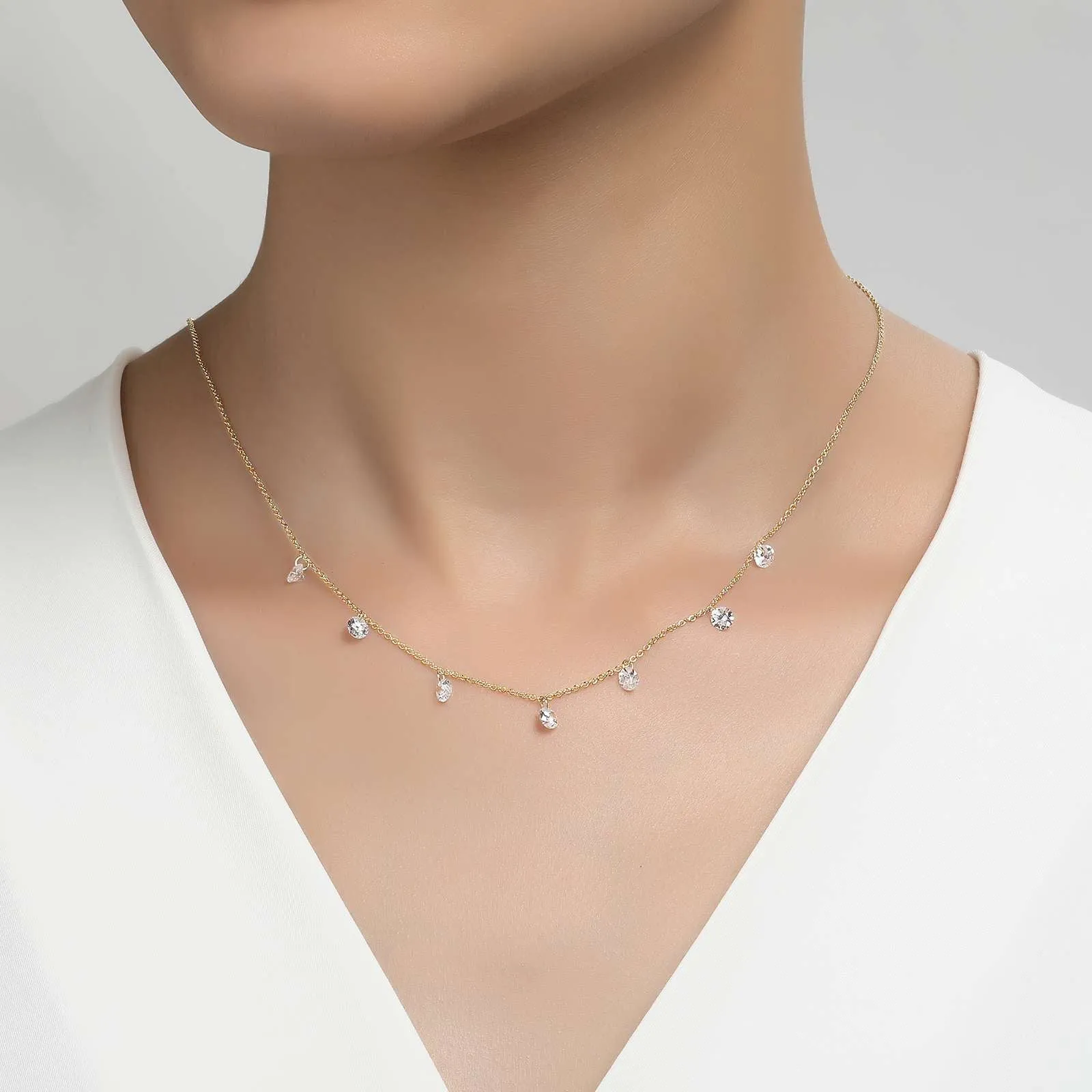 Frameless Raindrop Necklace N0074CLG17