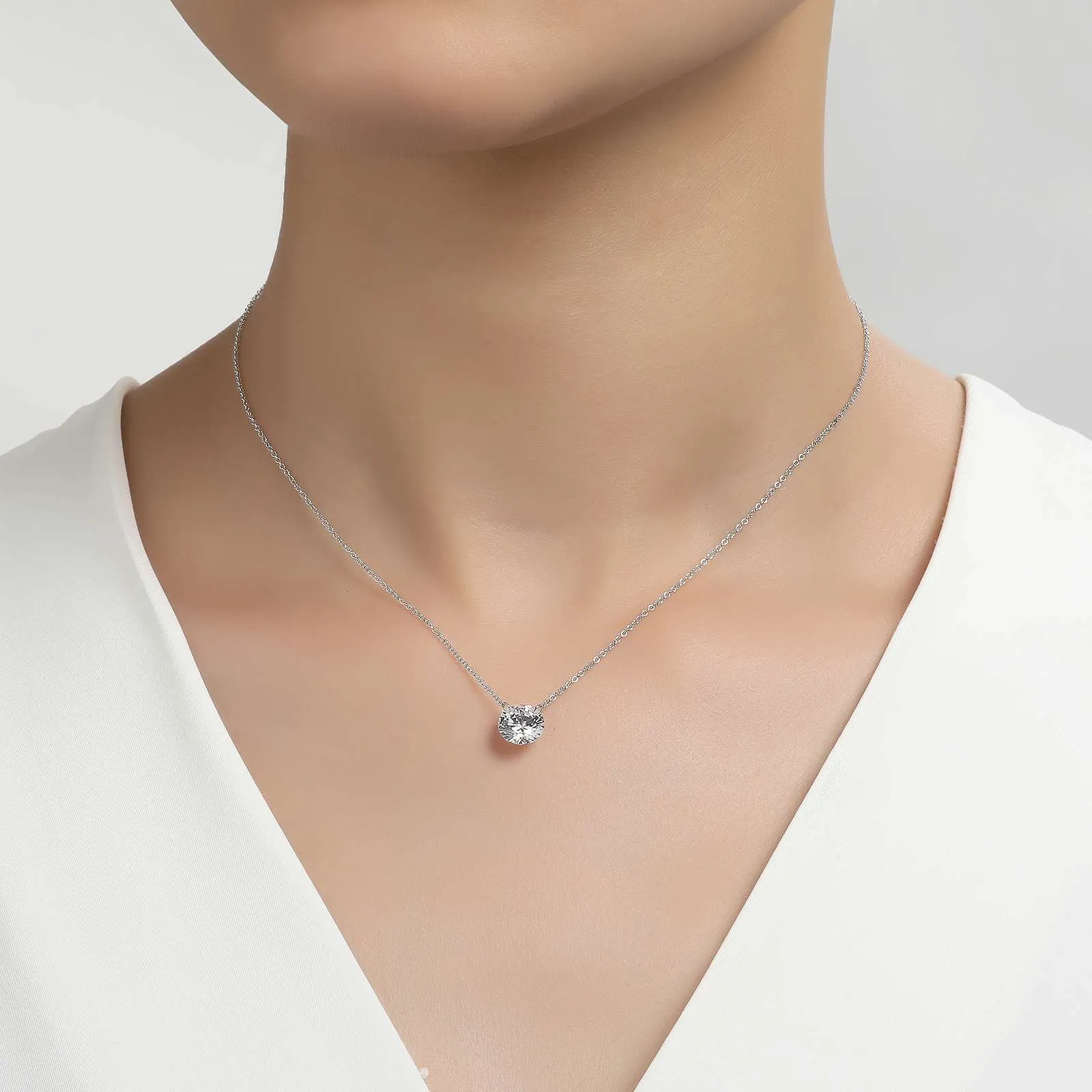 Frameless Solitaire Necklace N0070CLP18