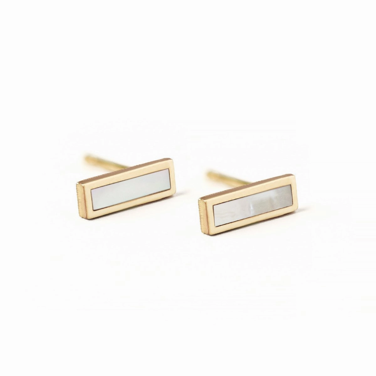Gemstone Bar Studs Mother Of Pearl