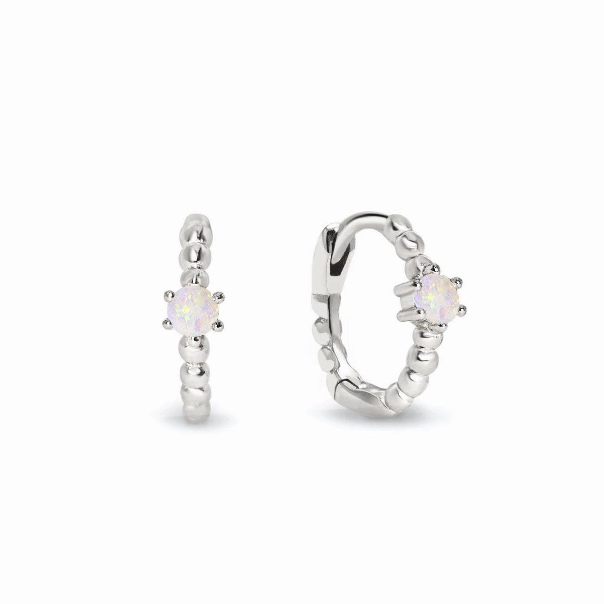 Gemstone Bead Huggies Opal