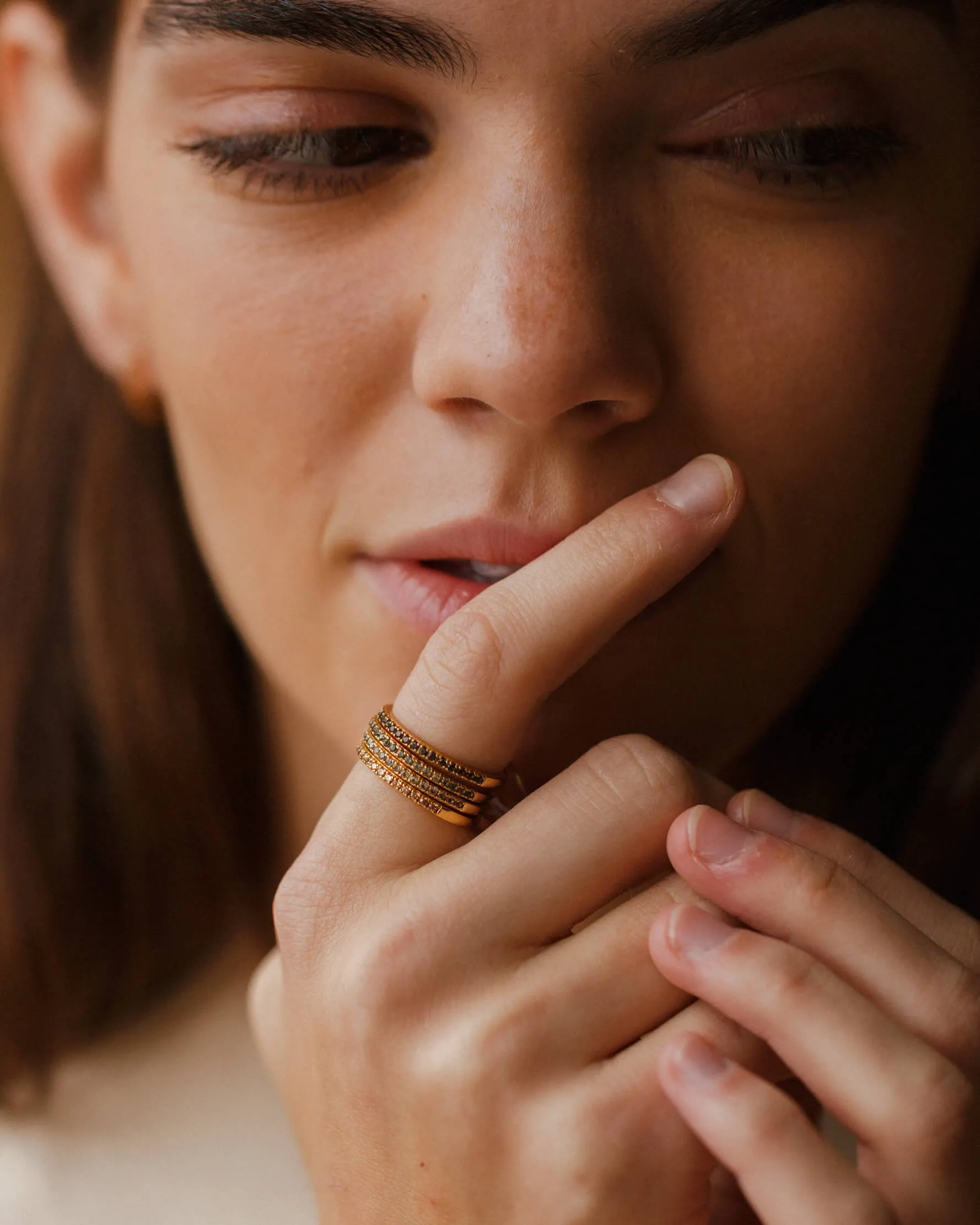 Gold Aura Birthstone Stacking Ring