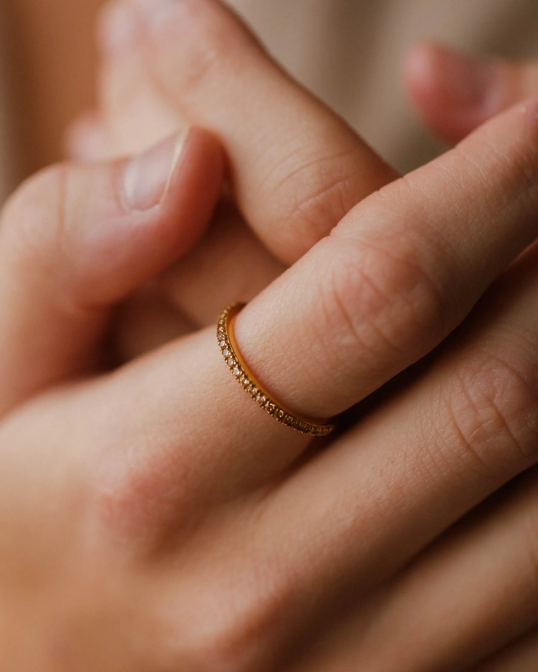 Gold Aura Birthstone Stacking Ring