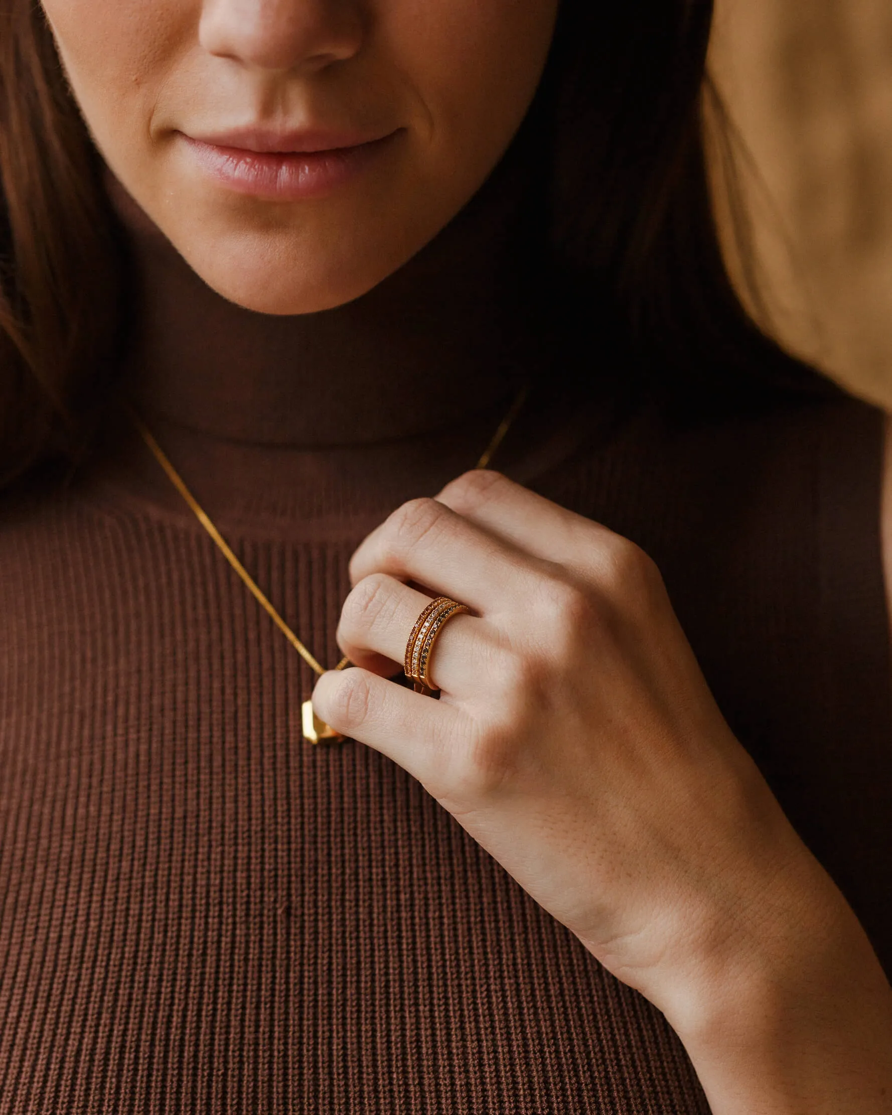 Gold Aura Birthstone Stacking Ring