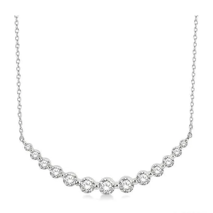 Graduated Diamond Fixed Smile Necklace