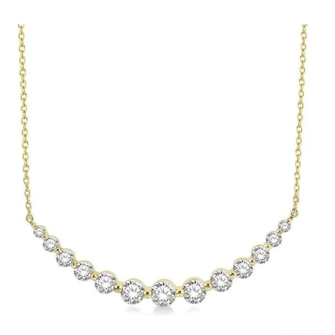 Graduated Diamond Fixed Smile Necklace