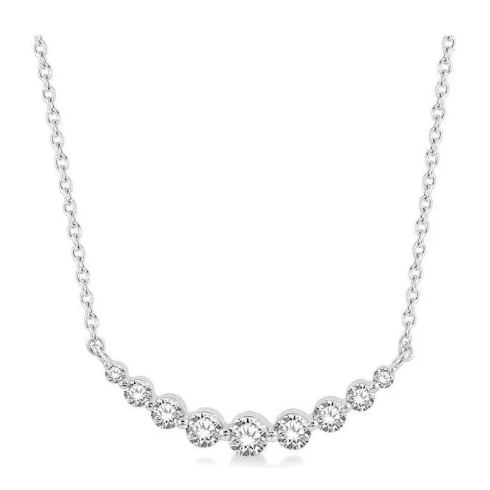 Graduated Diamond Fixed Smile Necklace