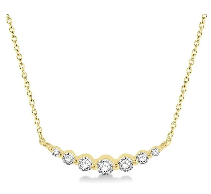 Graduated Diamond Fixed Smile Necklace