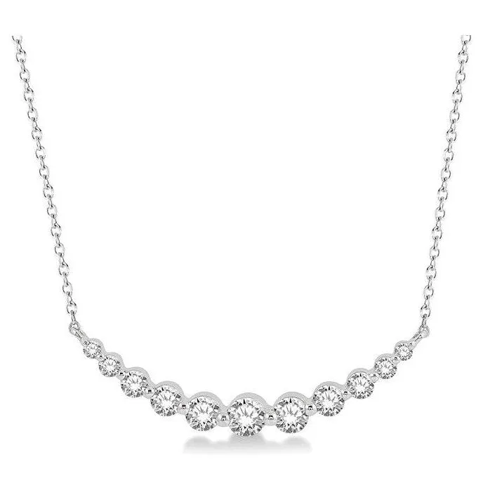 Graduated Diamond Fixed Smile Necklace