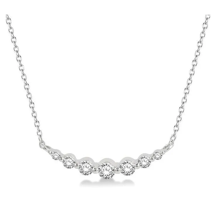 Graduated Diamond Fixed Smile Necklace