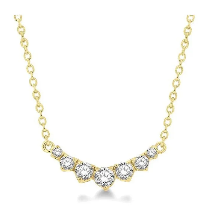 Graduated Diamond Smile Necklace