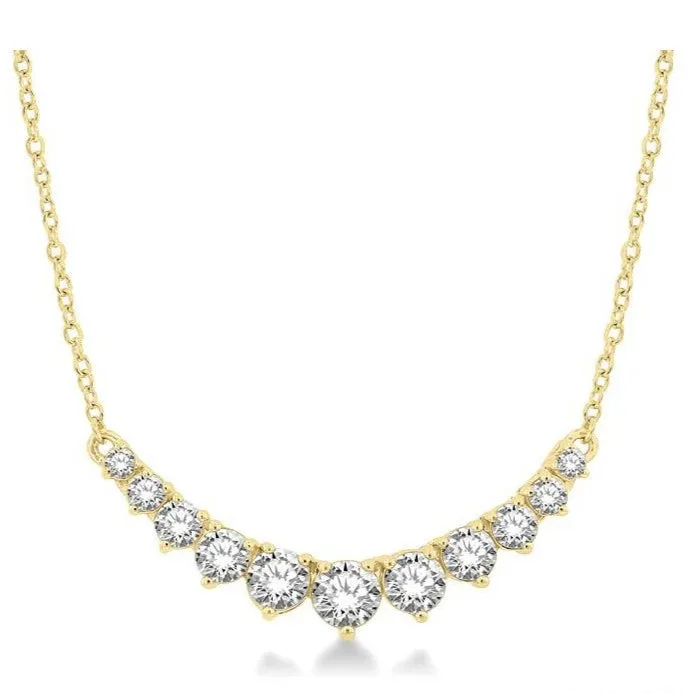 Graduated Diamond Smile Necklace