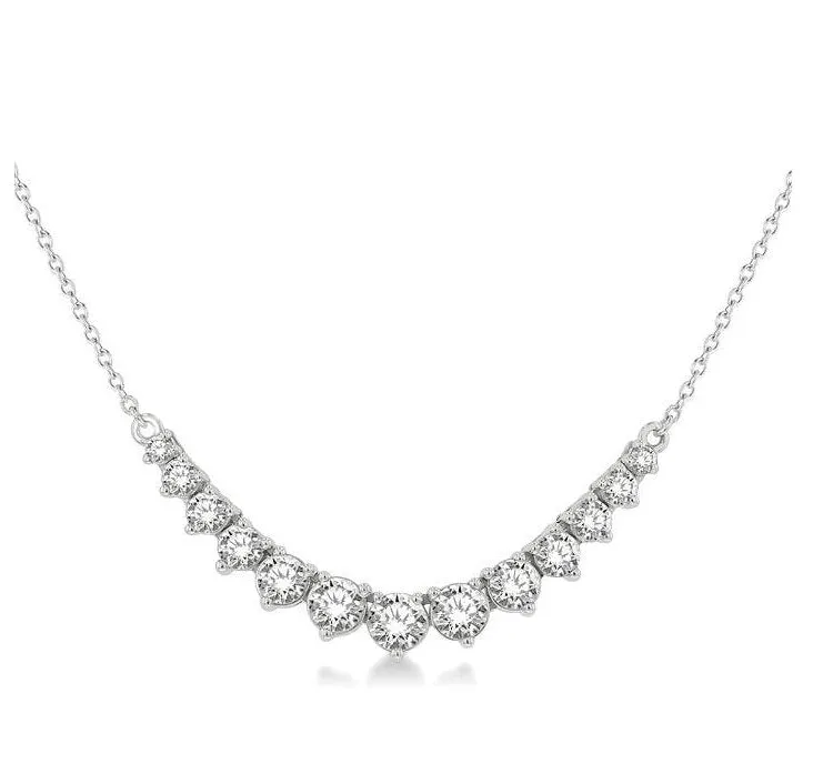 Graduated Diamond Smile Necklace