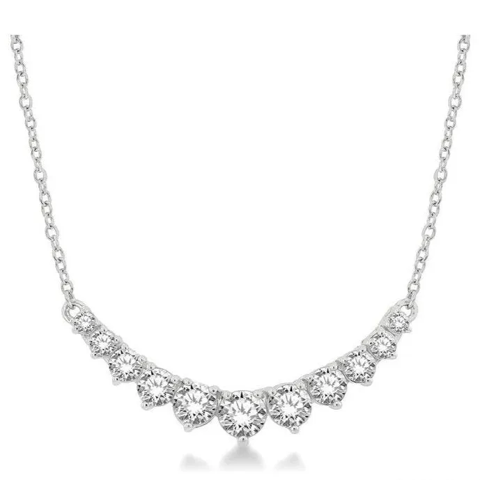 Graduated Diamond Smile Necklace