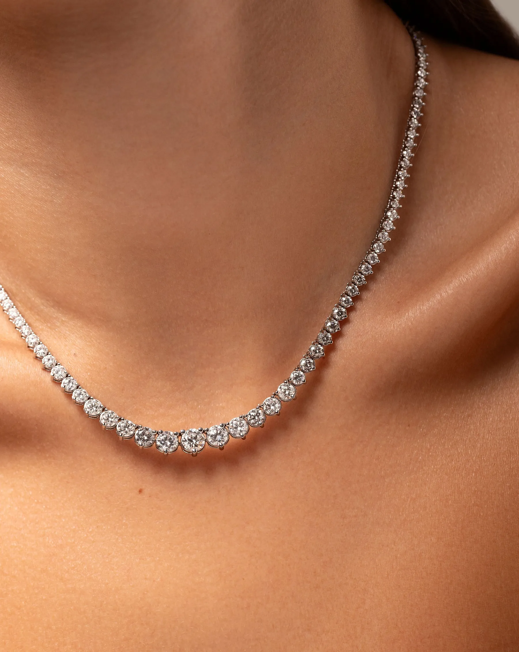 Graduated Diamond Tennis Necklace