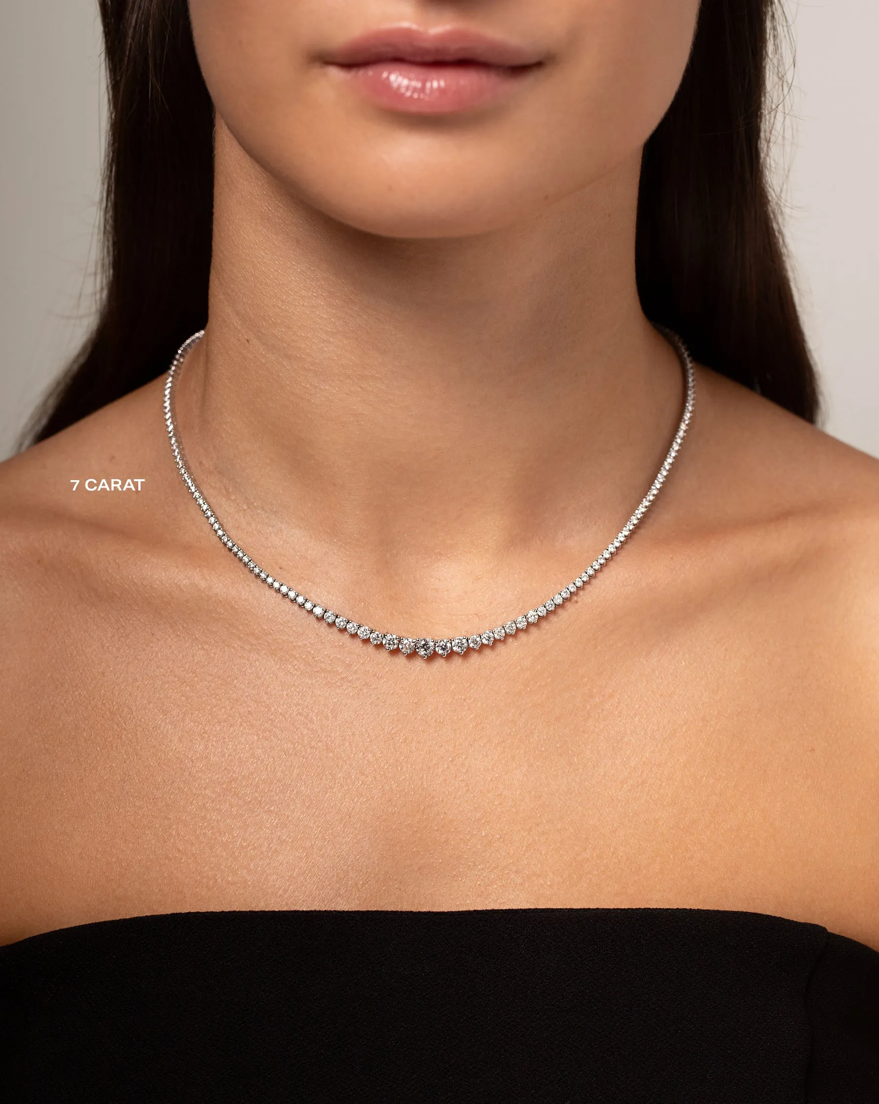Graduated Diamond Tennis Necklace