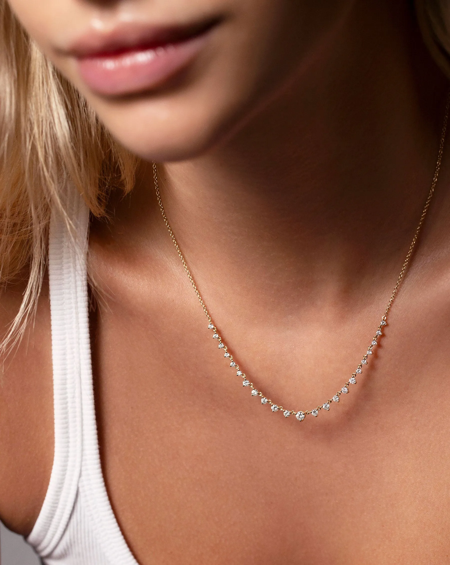 Graduated Lab Diamond Layering Necklace