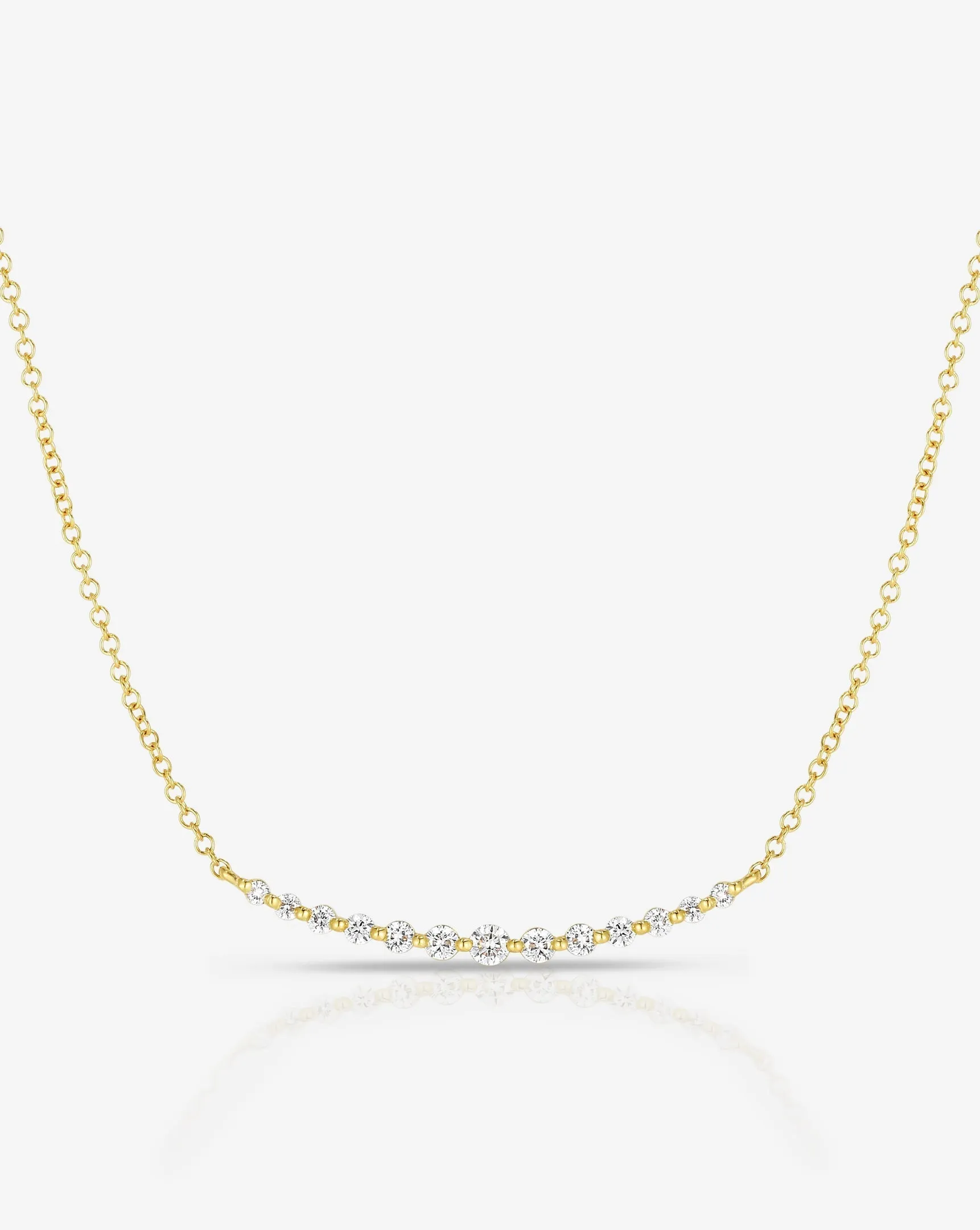 Graduated Single Prong Diamond Necklace