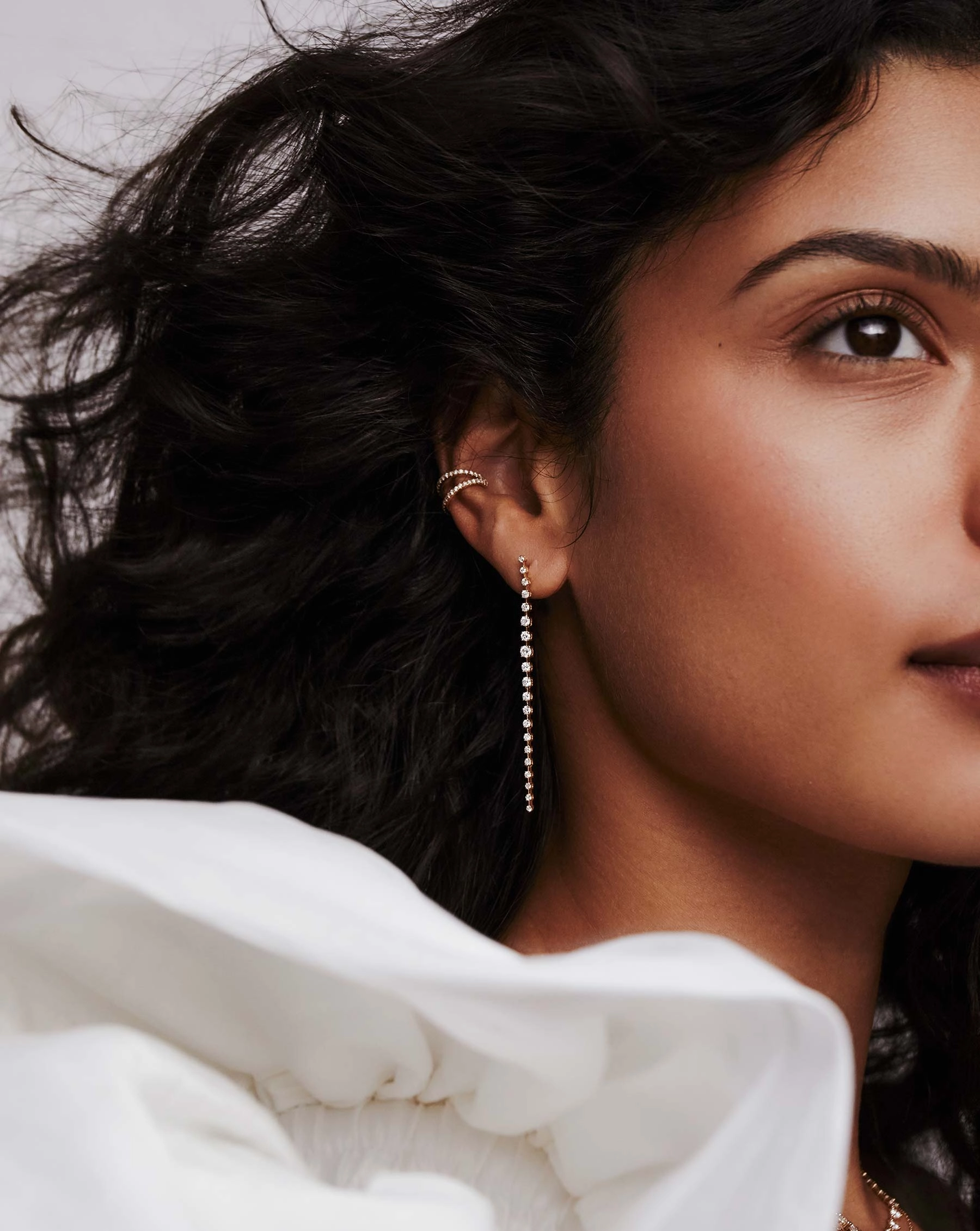 Graduated Diamond Drop Earrings