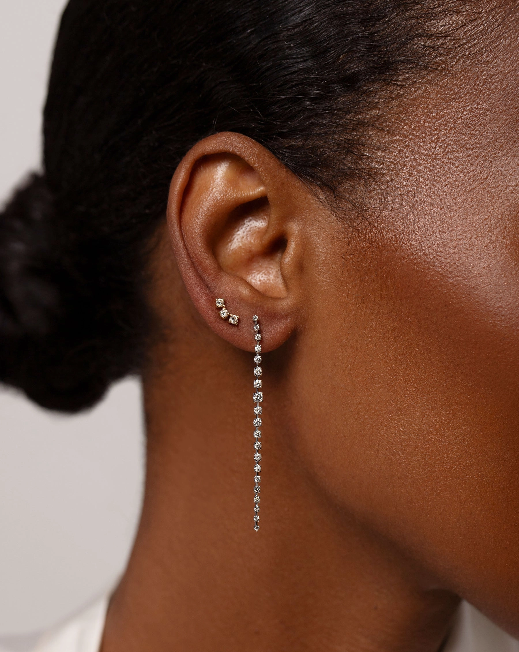 Graduated Diamond Drop Earrings