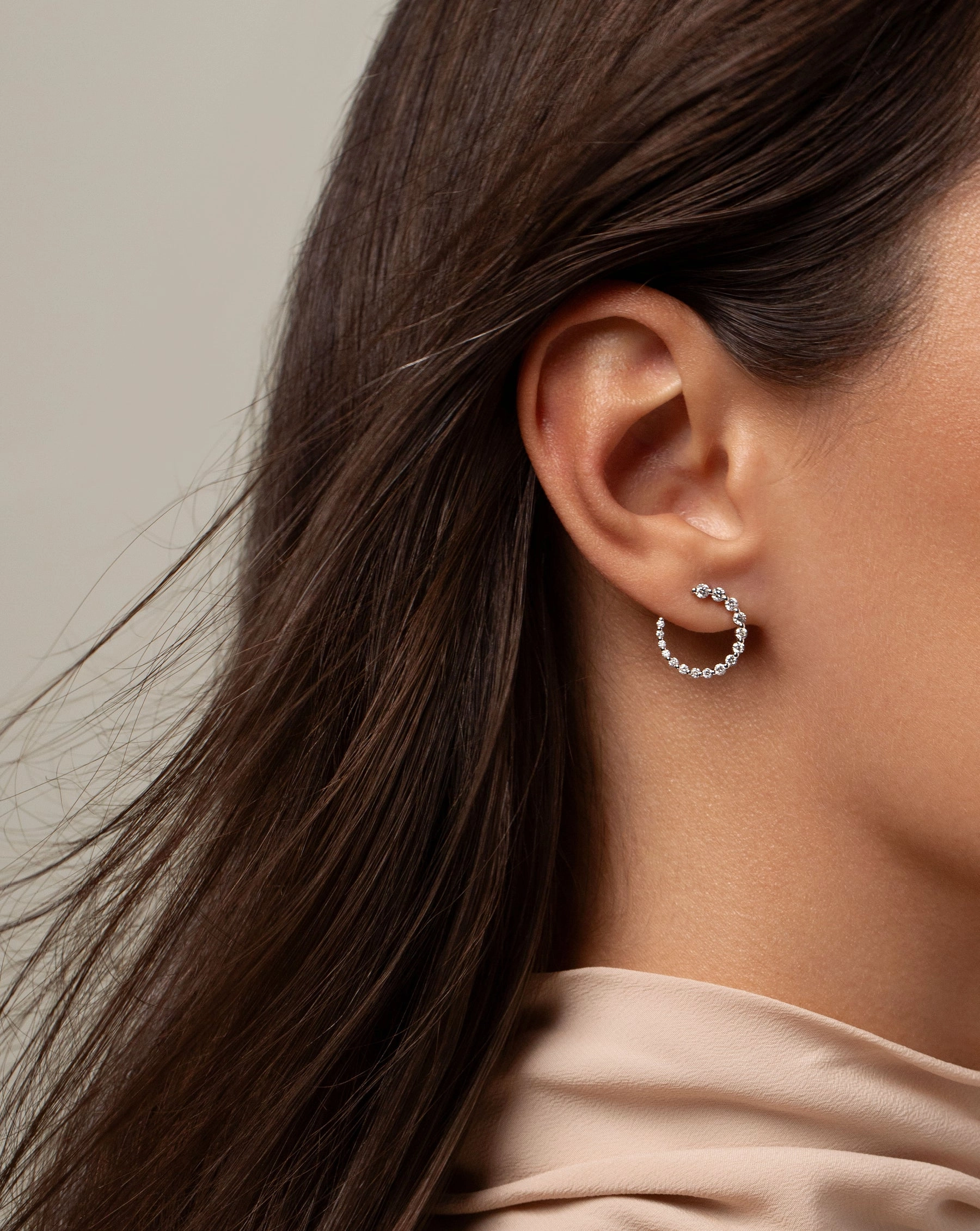 Graduated Lab Diamond Circle Studs