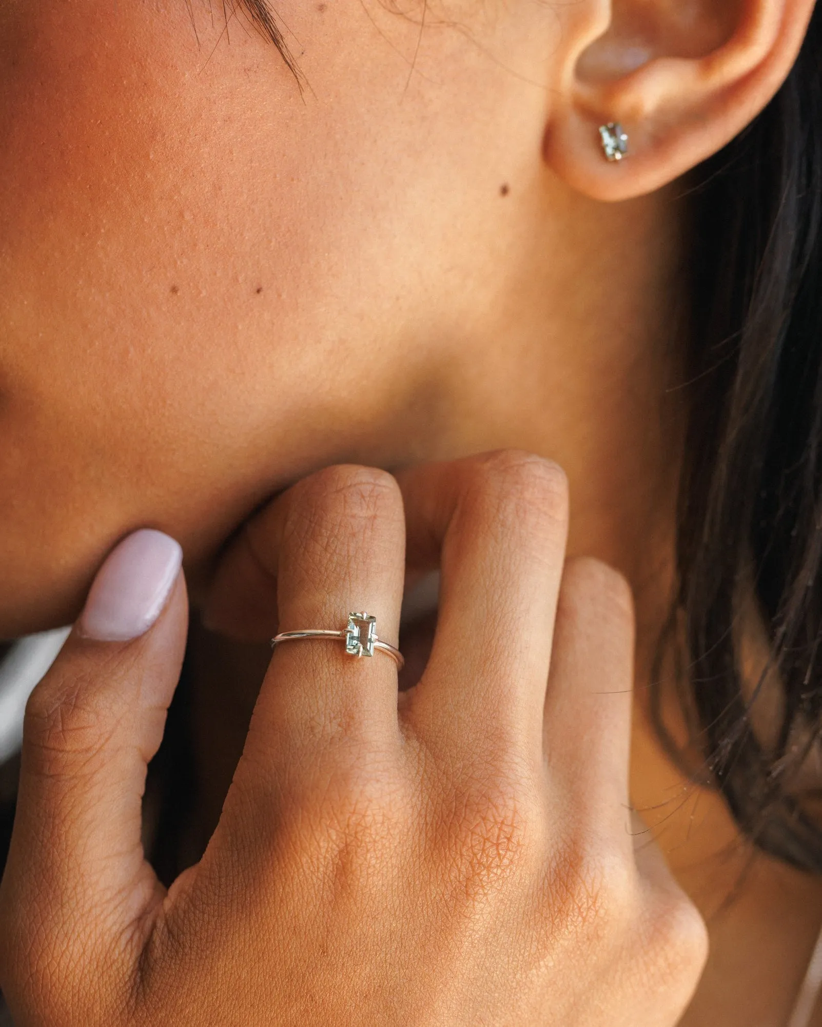 Grand Baguette Studs