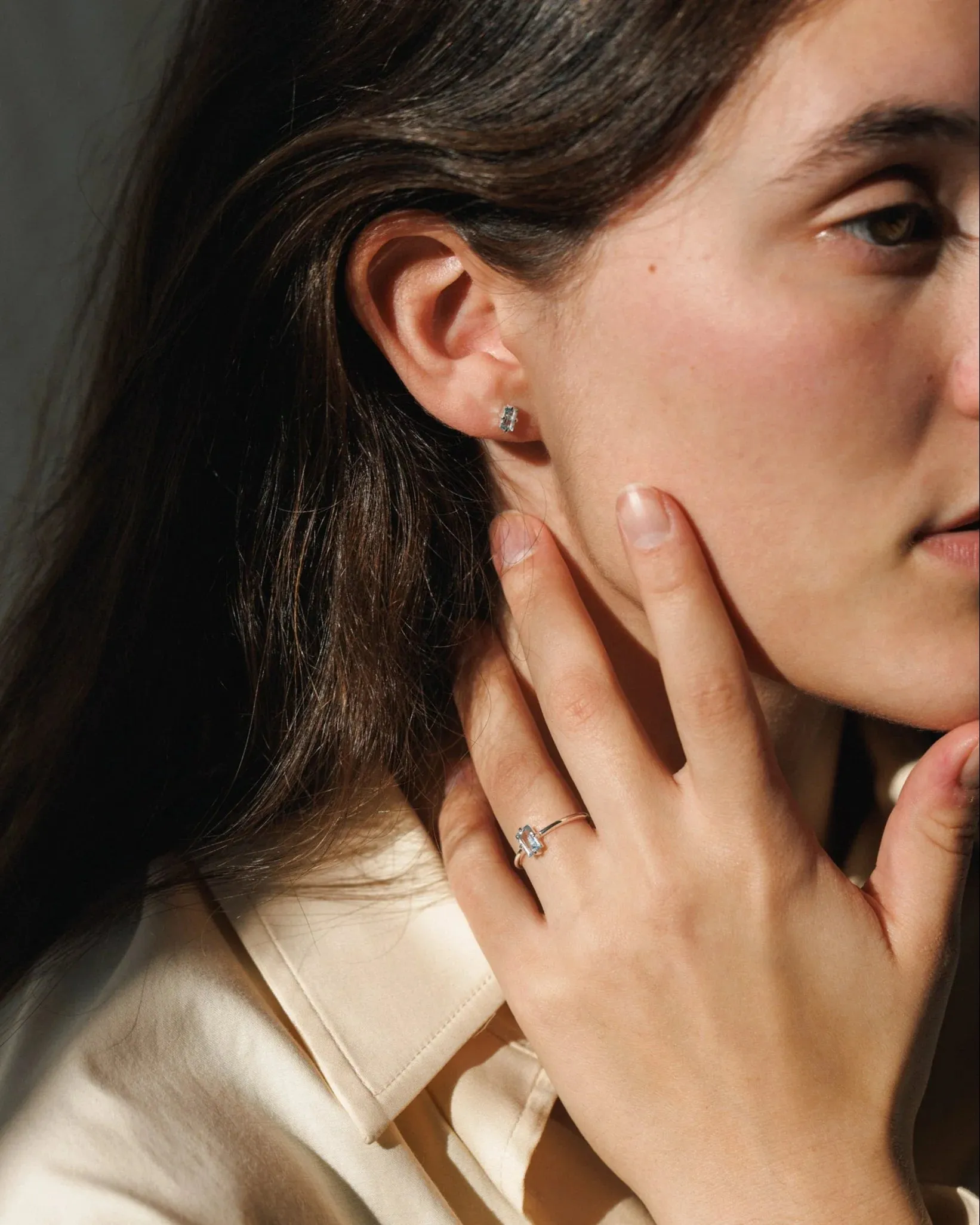 Grand Baguette Studs